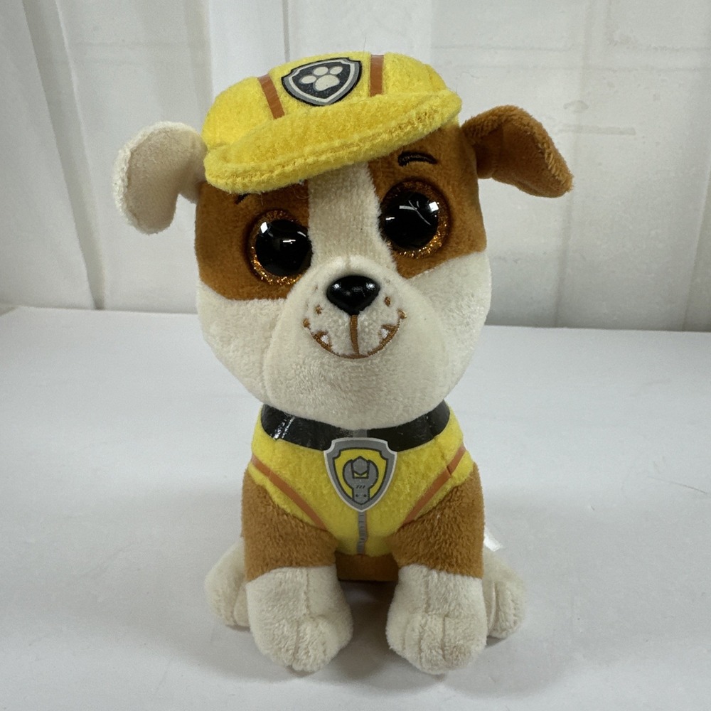 Ty Beanie Paw Patrol Rubble 6.75" Plush Bean Bag Stuffed‎ Animal Rescue Pup 2017